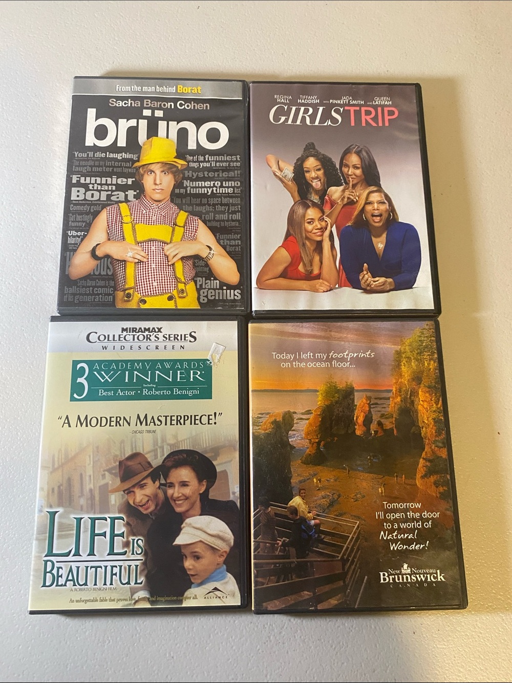 Assorted DVD Movie Collection- Bruno, Girls Trip,Life Is Beautiful,Nature Wonder